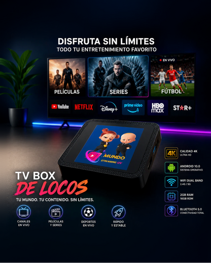 TVBOX DE LOCOS | 2GB RAM + 16GB TV